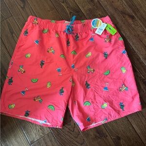 True Nation Orange Margarita Pinata Lime Swim Board Trunk Shorts